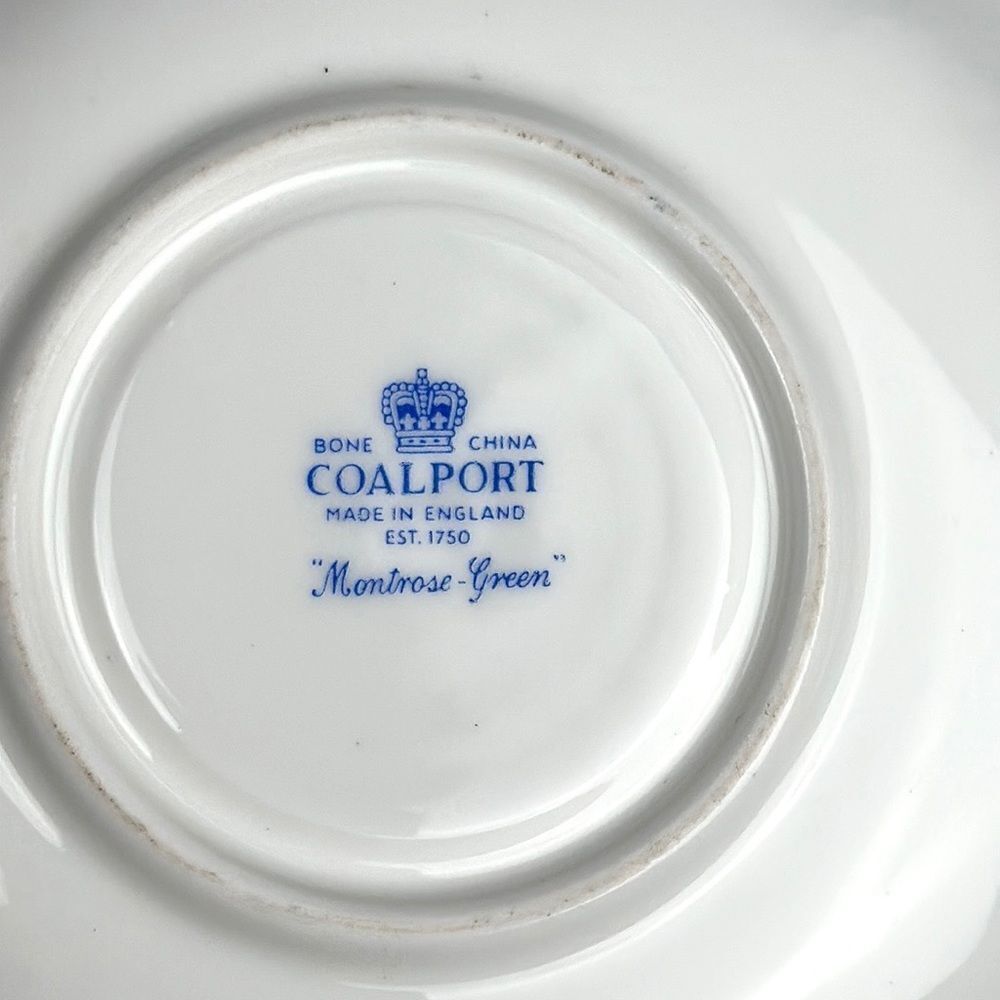 Vintage Coalport "MONTROSE Green" Tea Cup with Saucer Porcelain England - Picture 11 of 14